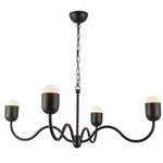 Effie Chandelier - Matte Black / Opal