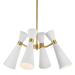 Blake Chandelier - White / Aged Gold