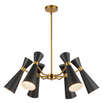 Blake Chandelier - Matte Black / Aged Gold