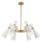 Blake Chandelier - White / Aged Gold