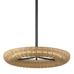 Maris Chandelier - Matte Black / Rattan