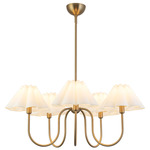 Rosemary Chandelier - Brushed Gold / White