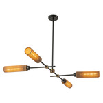 Colby Linear Pendant - Matte Black / Tan