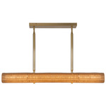 Maris Linear Pendant - Brushed Gold / Rattan