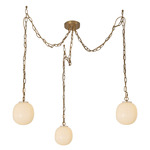 Cherise 3-Light Pendant - Brushed Gold / Glossy Opal