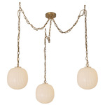 Cherise 3-Light Pendant - Brushed Gold / Glossy Opal