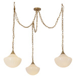 Farrah 3-Light Pendant - Brushed Gold / Glossy Opal