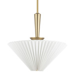 Bridgette Pendant - Brushed Gold / Folded White