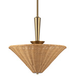 Bridgette Pendant - Brushed Gold / Rattan