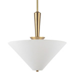Bridgette Pendant - Brushed Gold / White Linen
