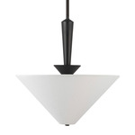 Bridgette Pendant - Matte Black / White Linen
