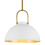 Harper Pendant - Brass / White