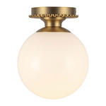 Otis Semi Flush Ceiling Light - Brushed Gold / Glossy Opal