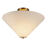 Bridgette Semi Flush Ceiling Light - Brushed Gold / White Linen