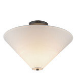 Bridgette Semi Flush Ceiling Light - Matte Black / White Linen