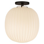 Cherise Ceiling Light - Matte Black / Glossy Opal