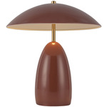 Poppy Table Lamp - Brass / Burgundy
