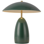 Poppy Table Lamp - Brass / Pine Green