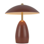 Poppy Portable Table Lamp - Brass / Burgundy