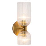 Nelly Wall Sconce - Brushed Gold / Clear Ribbed
