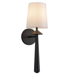 Bridgette Wall Sconce - Matte Black / White Linen