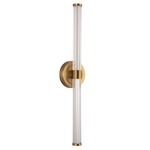 Elsie Double Bathroom Vanity Light - Brushed Gold / Clear