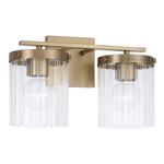 Vaughn Bathroom Vanity Light - Aged Brass / Clear