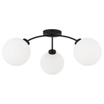 Amos Semi Flush Ceiling Light - Black Iron / Soft White