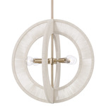 Delaney Orb Pendant - Matte Brass / Bleached Natural Rope