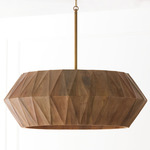 Nadeau Pendant - Patina Brass / Light Wood