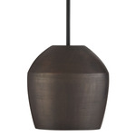 Della Pendant - Matte Black / Terracotta Umber