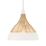 Kali Pendant - Matte White / Rattan