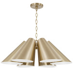 Leo Pendant - Matte Brass / White