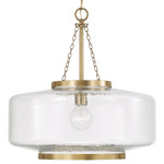 Landon Cloche Pendant - Aged Brass / Clear