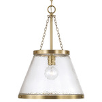 Landon Cone Pendant - Aged Brass / Clear