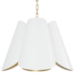 Maeve Pendant - Matte Brass / White