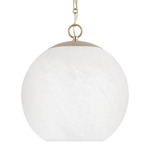 Cleo Globe Pendant - Matte Brass / Faux Alabaster