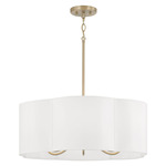 Sabine Pendant - Matte Brass / White