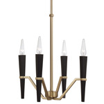 Enzo Chandelier - Black / Aged Brass