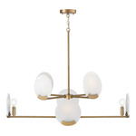 Oriya Two-Tier Chandelier - Aged Brass / Alabaster