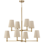 Mira Two-Tier Chandelier - Matte Brass / Natural