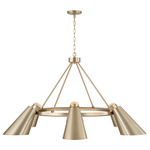 Leo Chandelier - Matte Brass / White