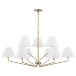 Chadwick Two-Tier Chandelier - Aged Brass / White