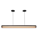 Nubis Linear Pendant - Black / Dark Stained Walnut
