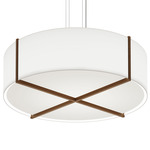 Plura GU24 Pendant - Dark Stained Walnut / Frosted Polymer