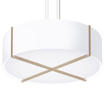 Plura GU24 Pendant - White Washed Oak / Gloss White