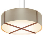 Plura GU24 Pendant - Walnut / Distressed Brass