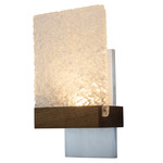 Fortis Glass Wall Sconce - Brushed Aluminum / Walnut