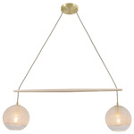 Miro Chandelier - Brushed Brass / White Washed Oak / Clear Bubble