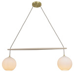 Miro Chandelier - Brushed Brass / White Washed Oak / White Bubble